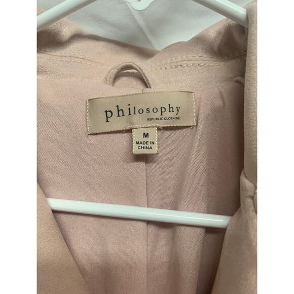 Philosophy Republic Clothing Pink Faux Suede Moto Vest Womens M Zip Front Jacket - Picture 5 of 5